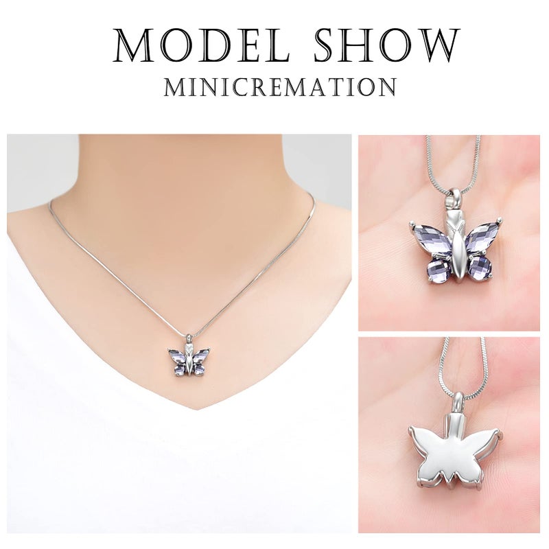 Minicremation Butterfly Cremation Necklace for Ashes - Urn Neckalce for Ashes for Women Cremation Jewelry for Women - Ashes Keepsake Pendant Memorial Jewelry Gifts for A Loss of Loved Ones - Image 4